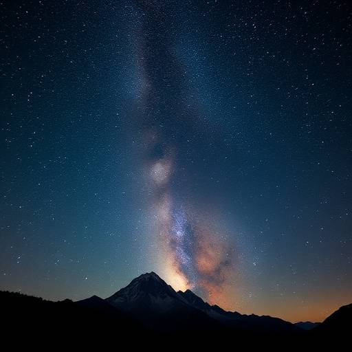 A photographer taking a photo of the Milky Way over a mountain range