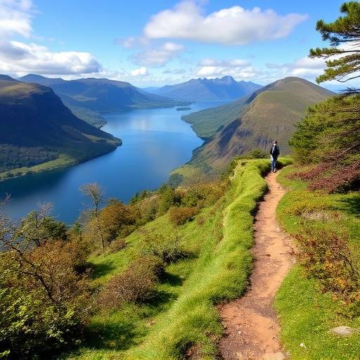 A scenic view of Loch Ness from a hiking trail