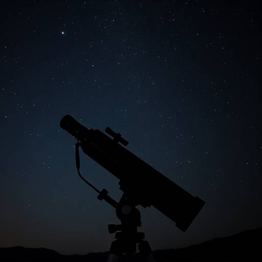 A telescope pointed at the night sky